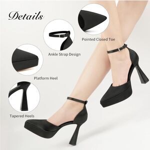 JENN ARDOR Women’s Chunky Platform High Block Pointed Toe Pumps Size 6.5…